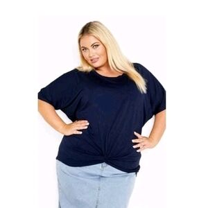 Avenue Top Talara Navy Blue Dolman Sleeve Women's Plus Size 30/32 NWT